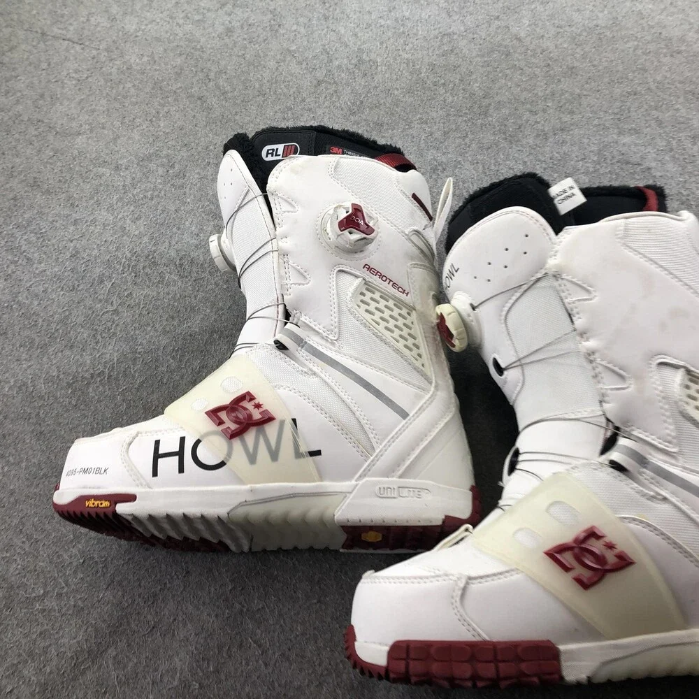 DC Snowboard Boots Mens 7.5 White HOWL BOA Zonal Lacing Vibram UniLite
